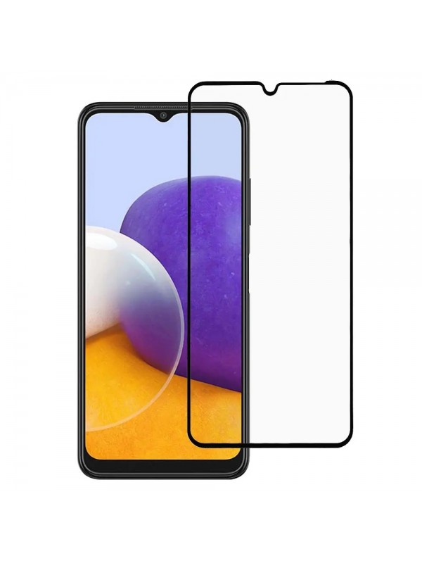 Bufalo Samsung Galaxy A22 Ekran Koruyucu 9D Temperli Cam - Siyah