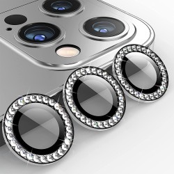 iPhone 15 Pro / 15 Pro Max Taşlı Metal Kamera Lens Koruyucu Set
