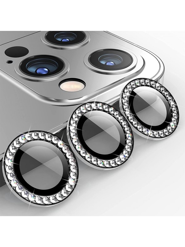 iPhone 15 Pro / 15 Pro Max Taşlı Metal Kamera Lens Koruyucu Set…