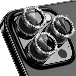 iPhone 16 Pro / 16 Pro Max Taşlı Metal Kamera Lens Koruyucu Set