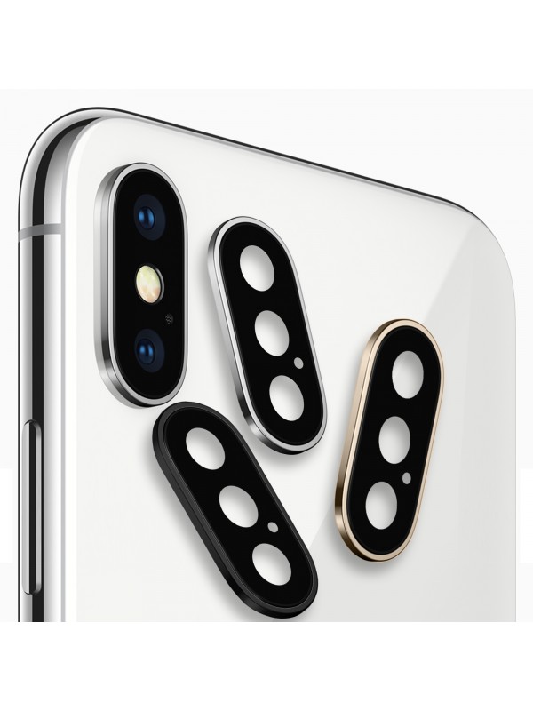iPhone XS Max Kamera Lens Koruyucu Metal Kenarlı Cam…