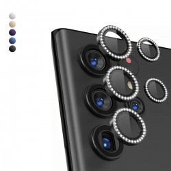 Samsung Galaxy S25 Ultra Taşlı Metal Kamera Lens Koruyucu Set
