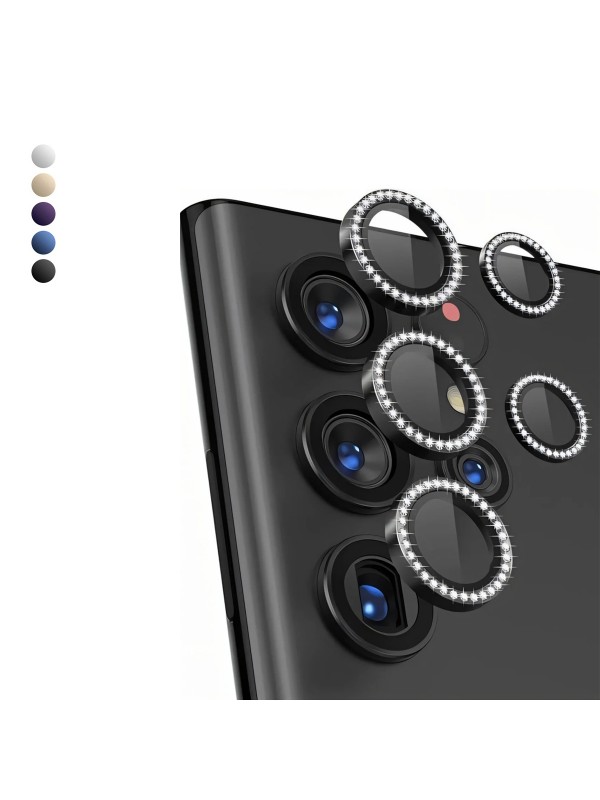 Samsung Galaxy S25 Ultra Taşlı Metal Kamera Lens Koruyucu Set